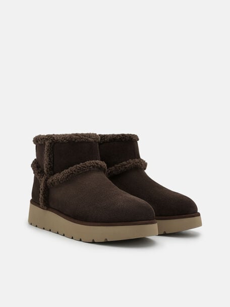 Feliz Suede Boots, Dark Brown
