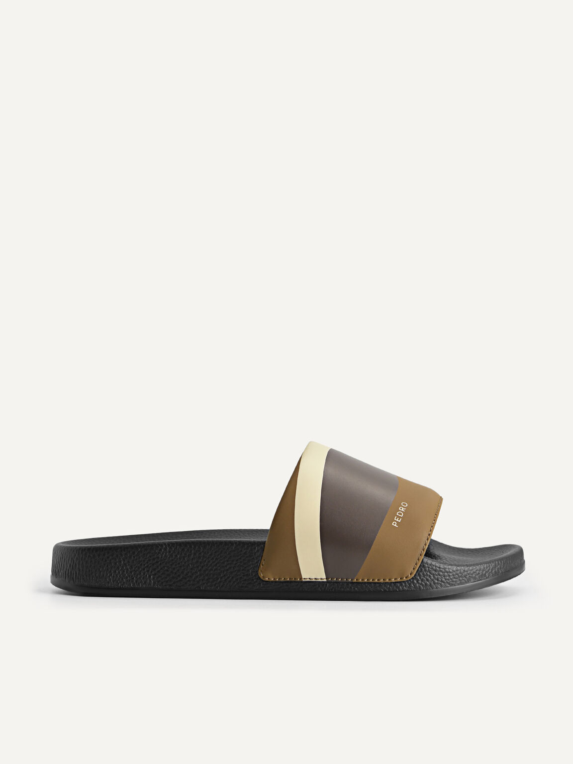 Printed Slide Sandals, Olive, hi-res