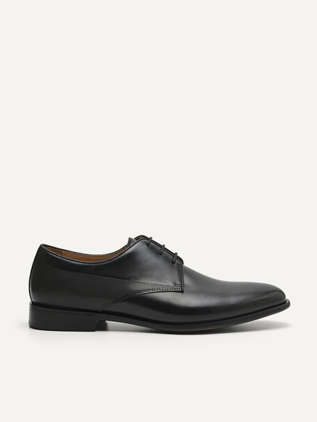 Harisson Leather Derby Shoes, Black