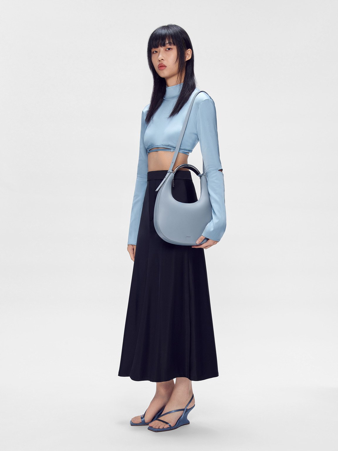 Lia Hobo Bag, Slate Blue