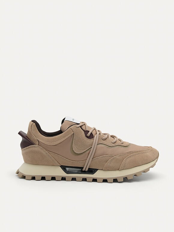 Suede Spur Sneakers, Taupe