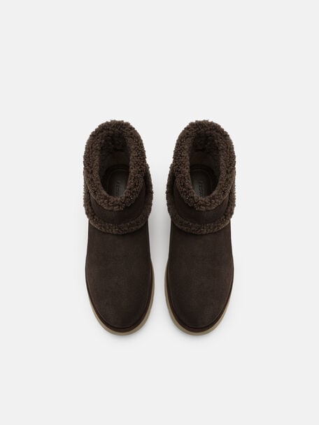 Feliz Suede Boots, Dark Brown