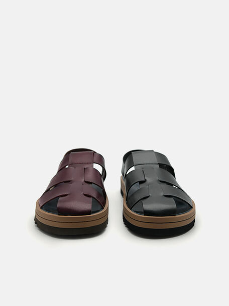 George Caged Sandals, Dark Brown