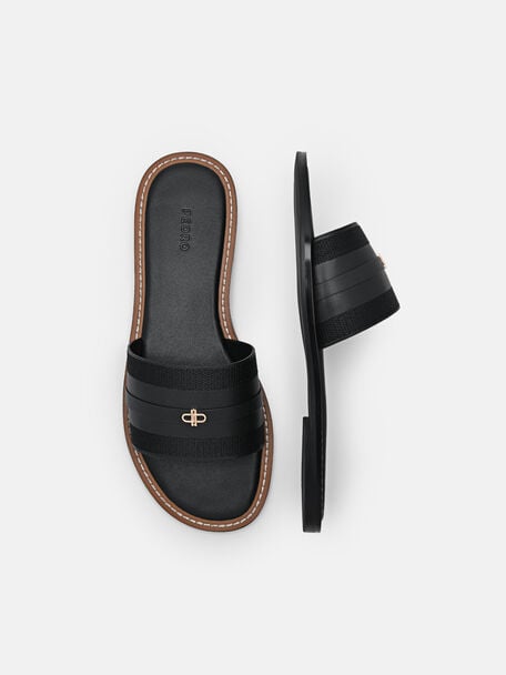 Slide Sandals, Black