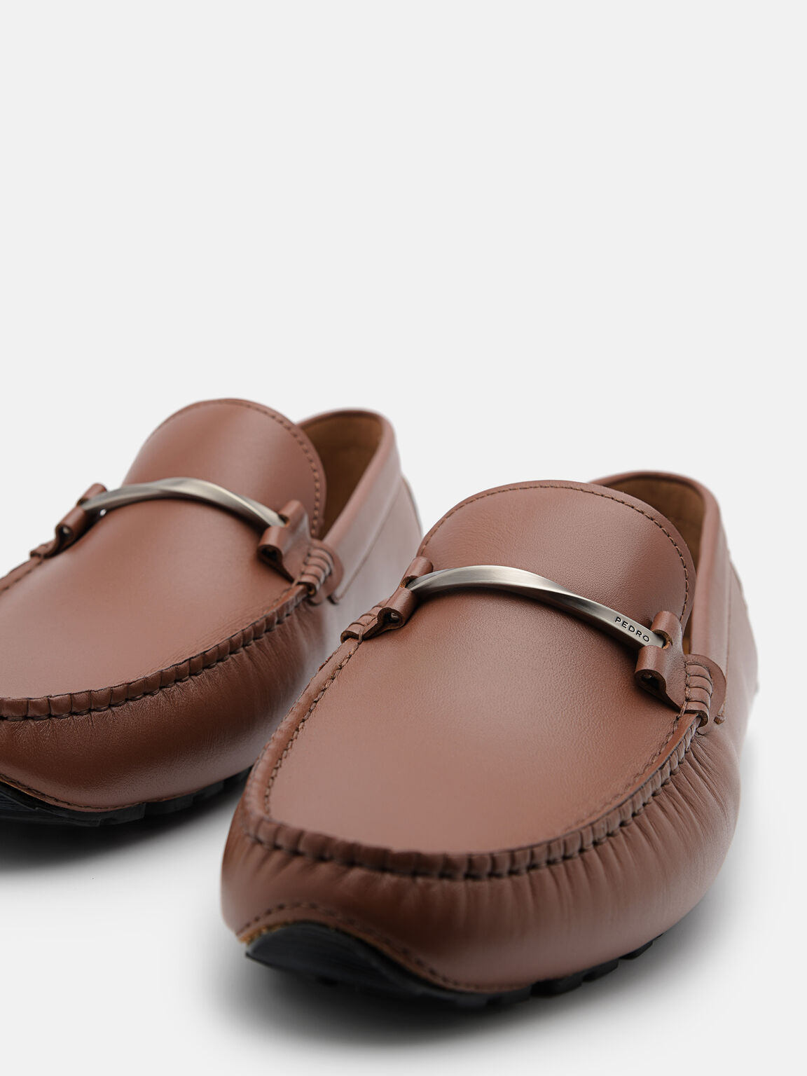 Leather Horsebit Moccasins, Brown