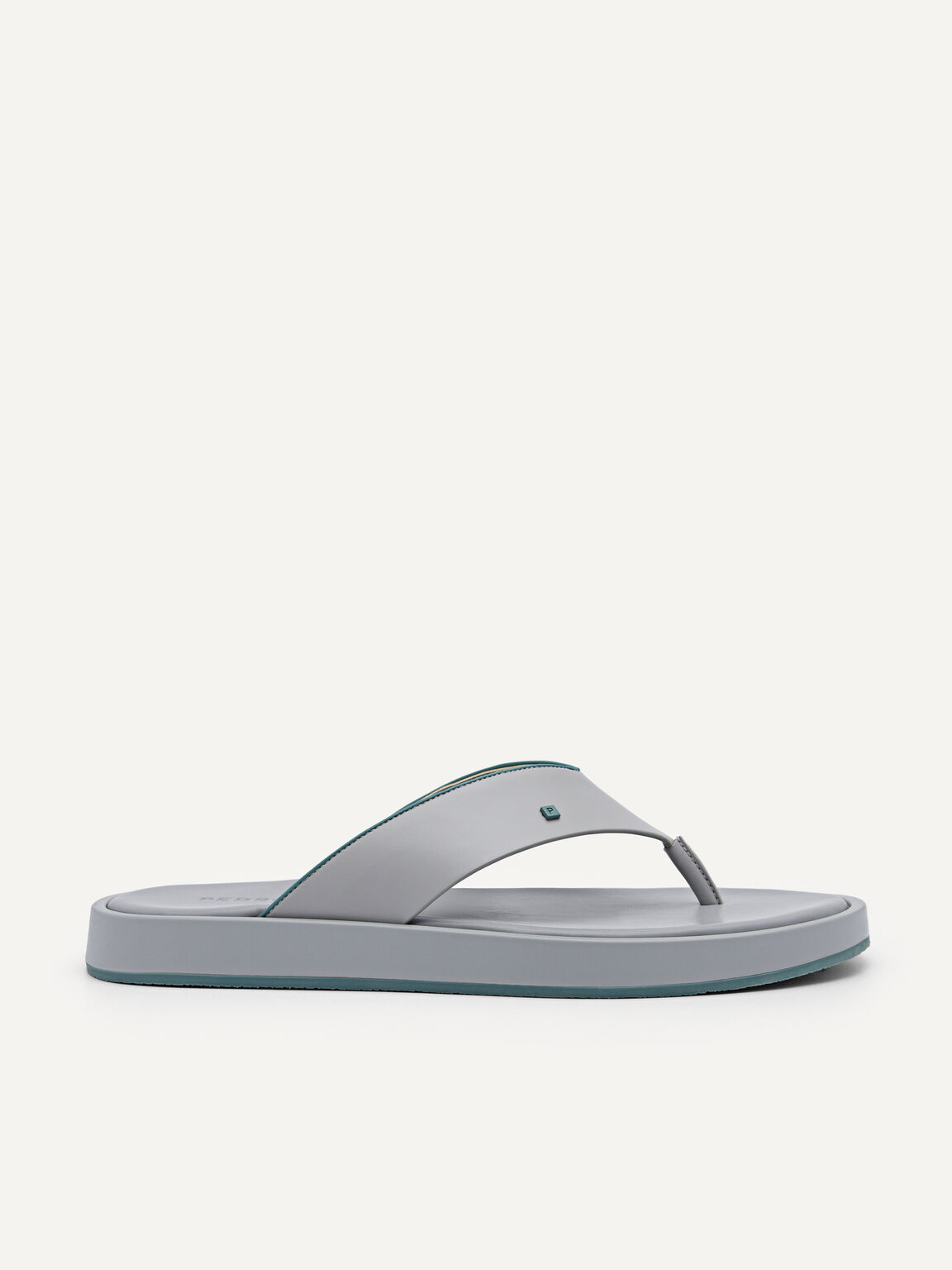 Microfiber Thong Sandals, Light Grey
