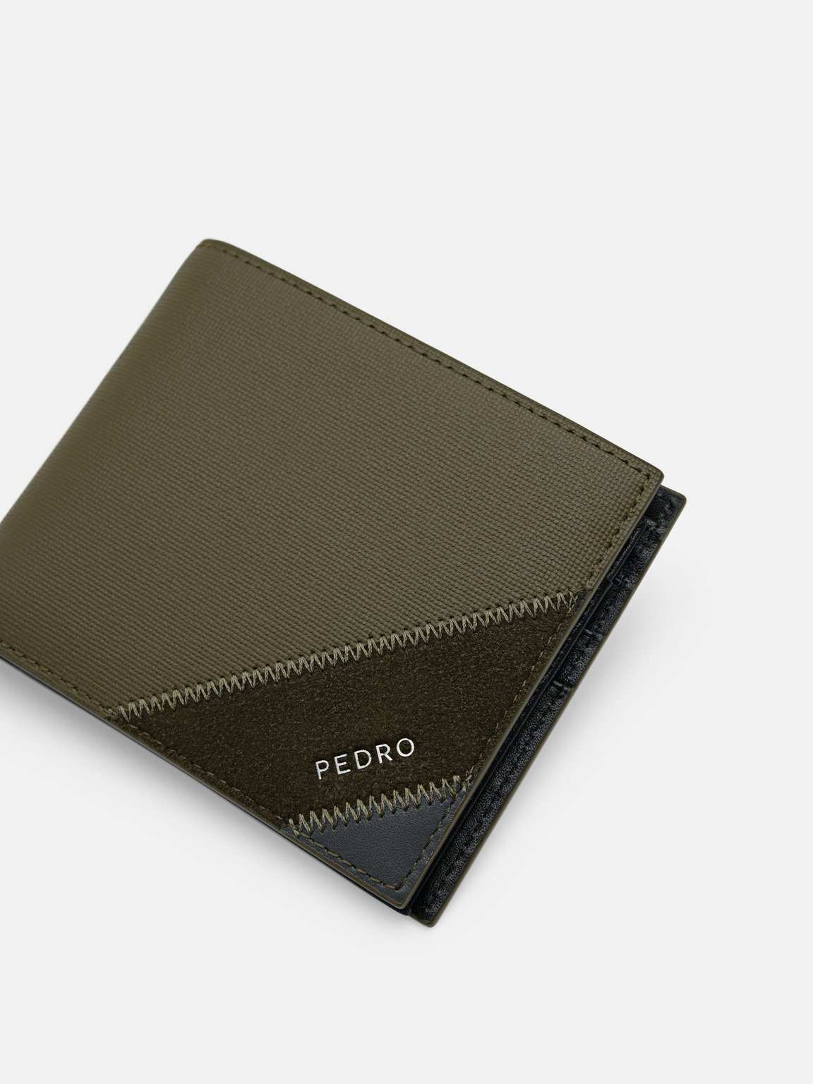 Leather Bi-Fold Flip Wallet, Military Green