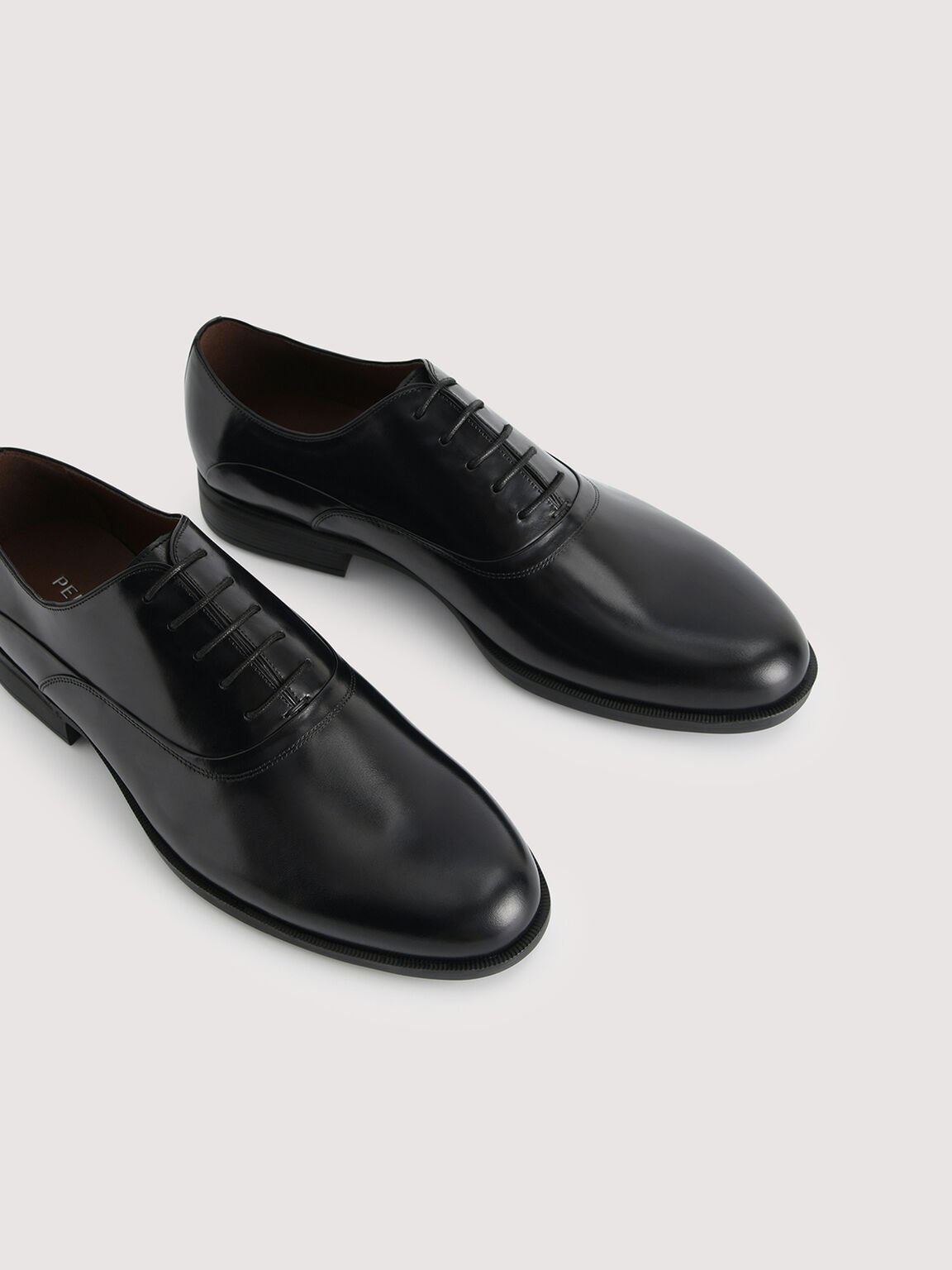 Lightweight Leather Oxford Shoes, Black