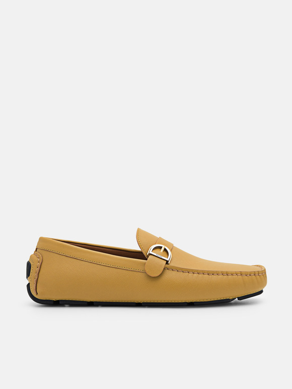 Dillon Leather Moccasins, Mustard