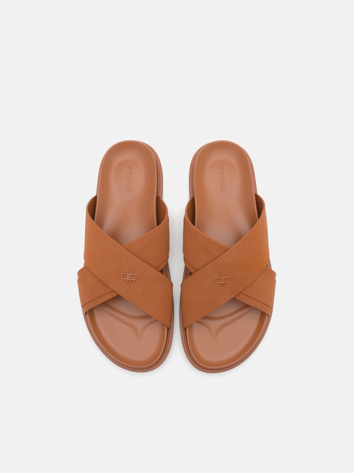 Cross Sandals, Cognac