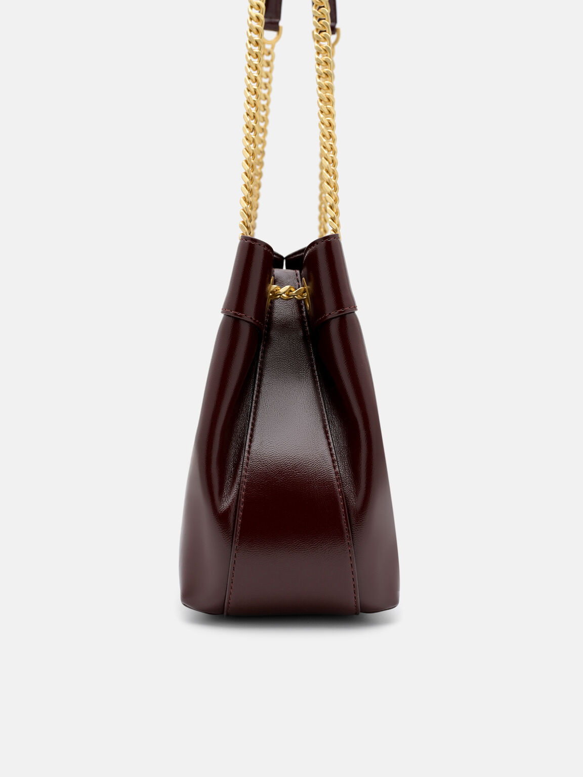 Cassier Shoulder Bag, Wine Wrinkled