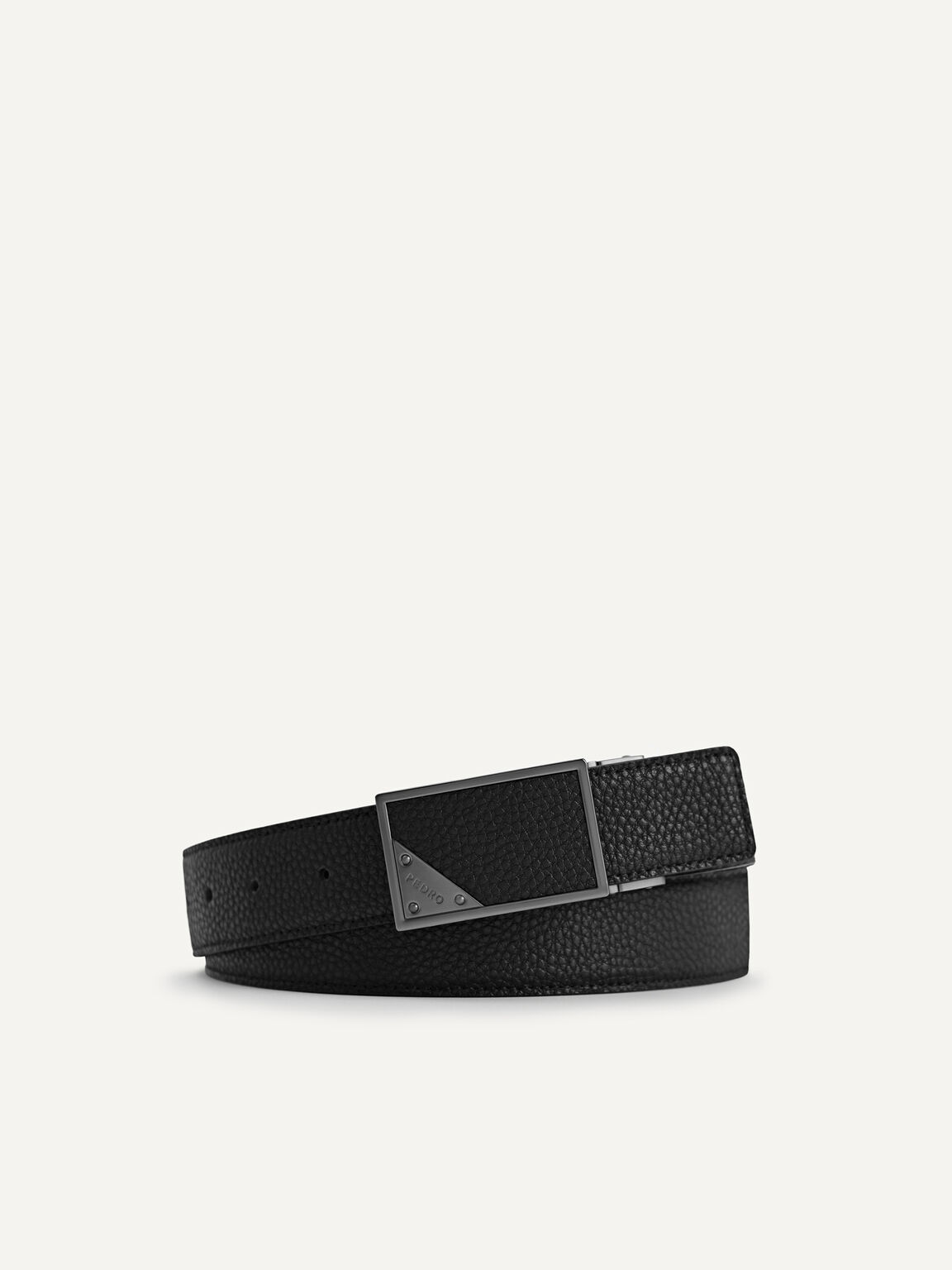 Reversible Leather Belt, Black, hi-res