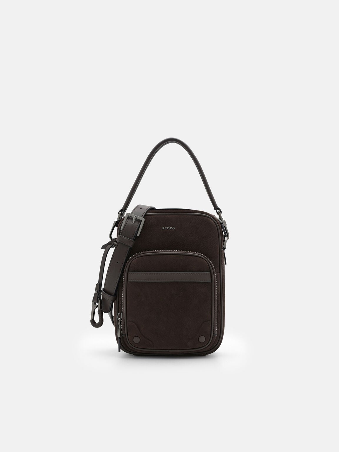 Patrice Leather Crossbody Bag, Espresso Brown