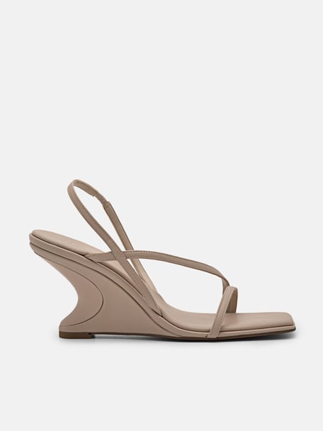 Oriana Wedge Sandals, Nude