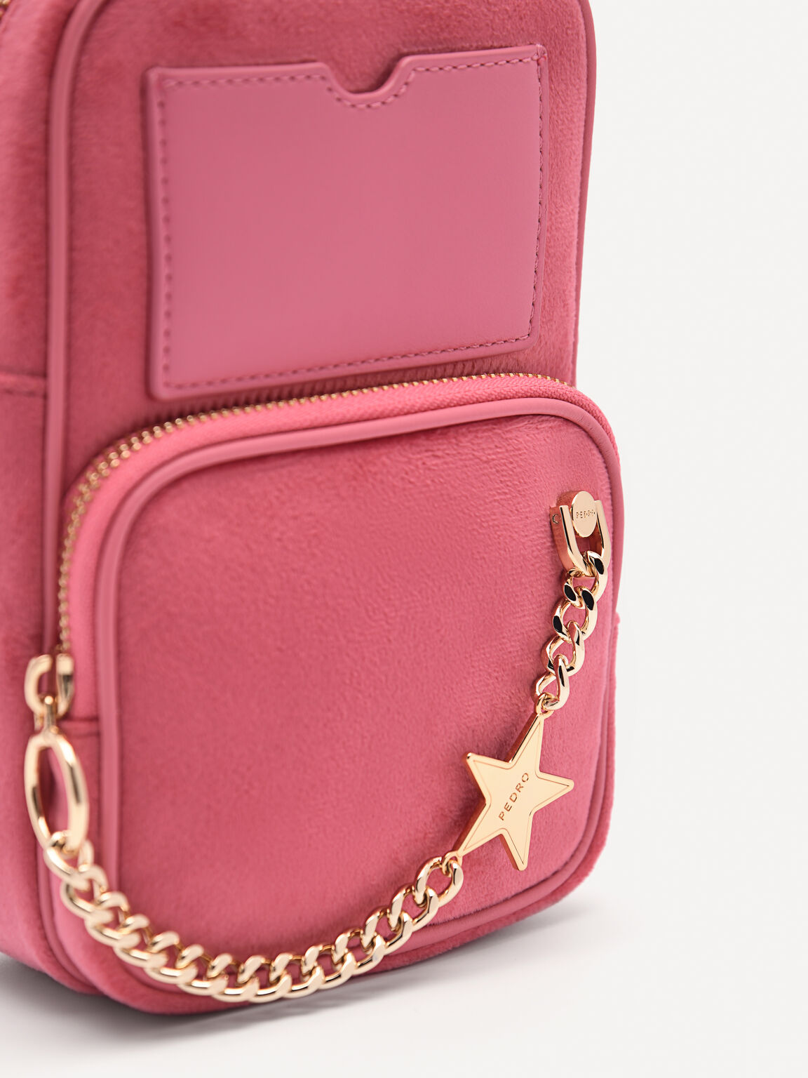 Mini Shoulder Bag with Chain Detail, Pink