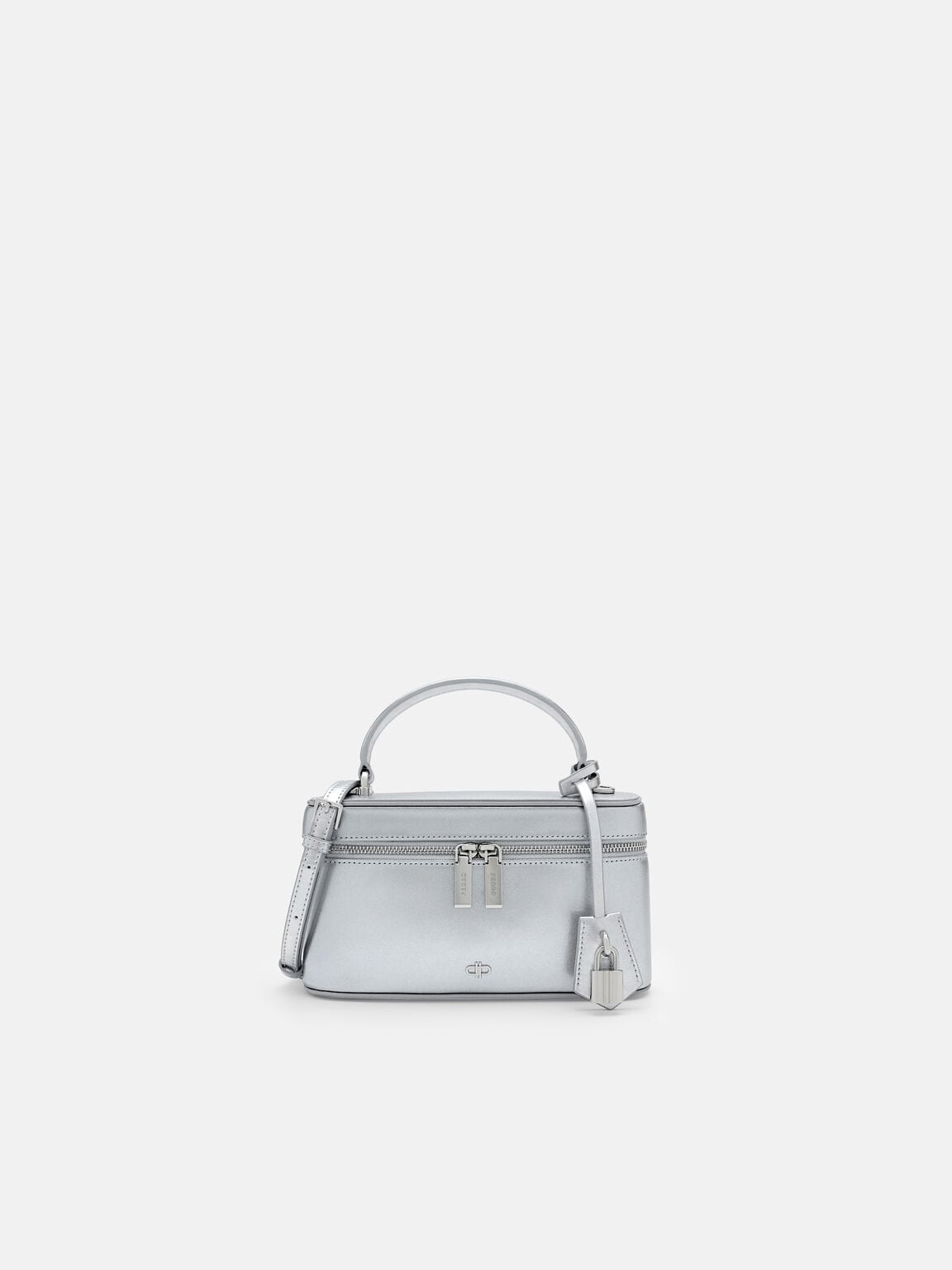 Ari Leather Shoulder Bag, Silver