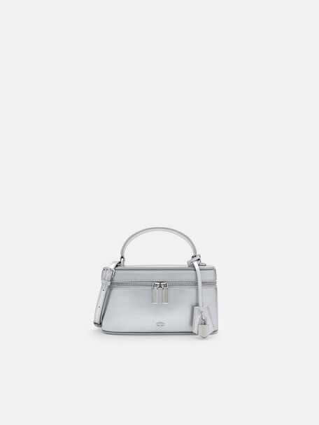 Ari Leather Shoulder Bag, Silver