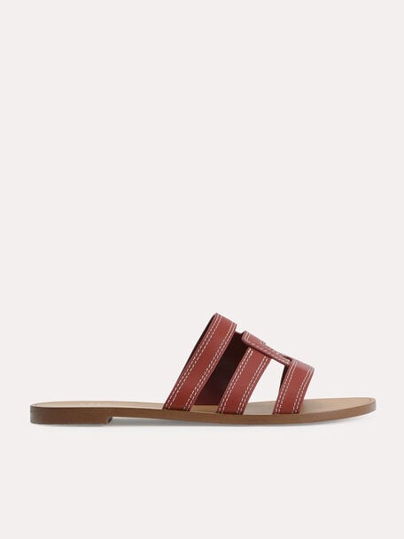 Abstract Casual Sandals, Cognac