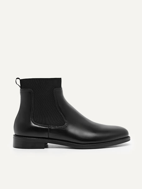 Leather Chelsea Boots, Black, hi-res