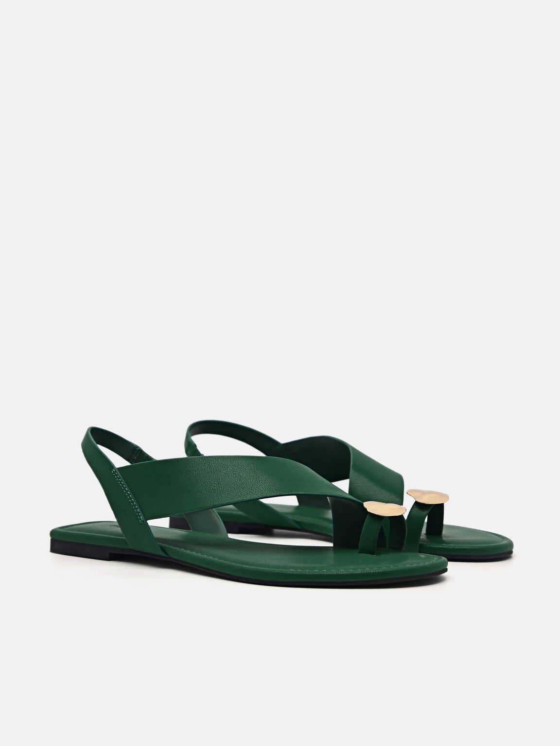 Alexis Toe Loop Sandals, Dark Green