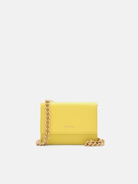 Leather Tri-Fold Wallet, Yellow