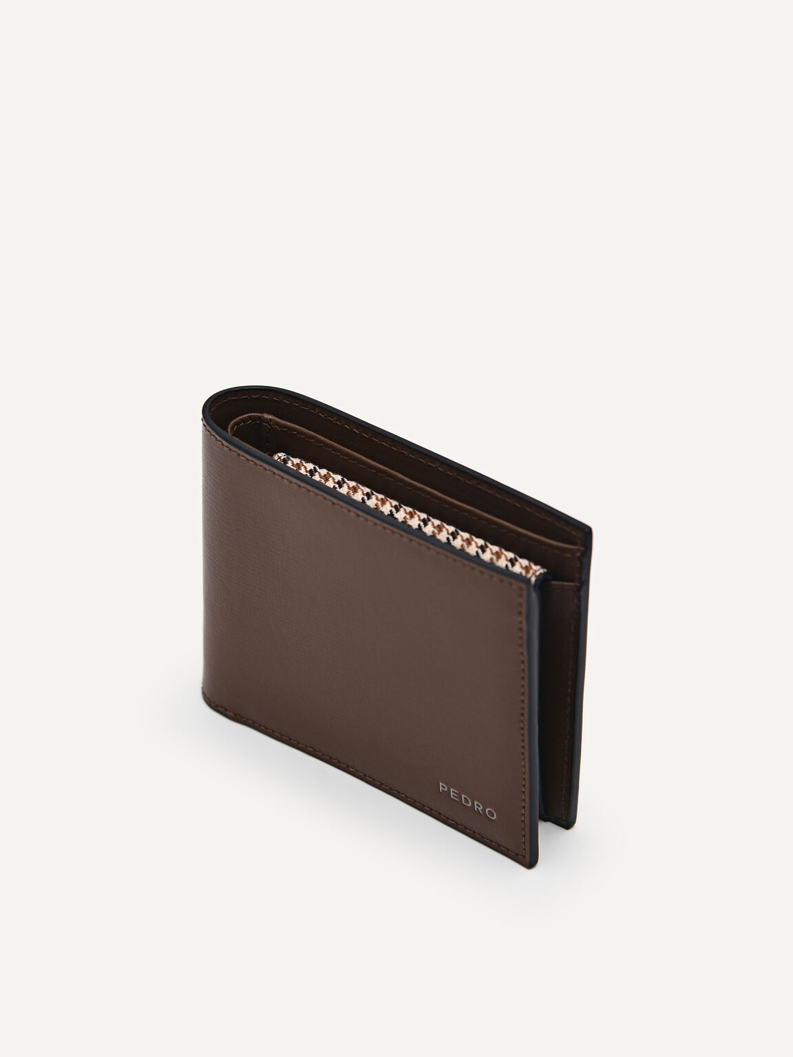 Leather Bi-Fold Coin Wallet, Brown