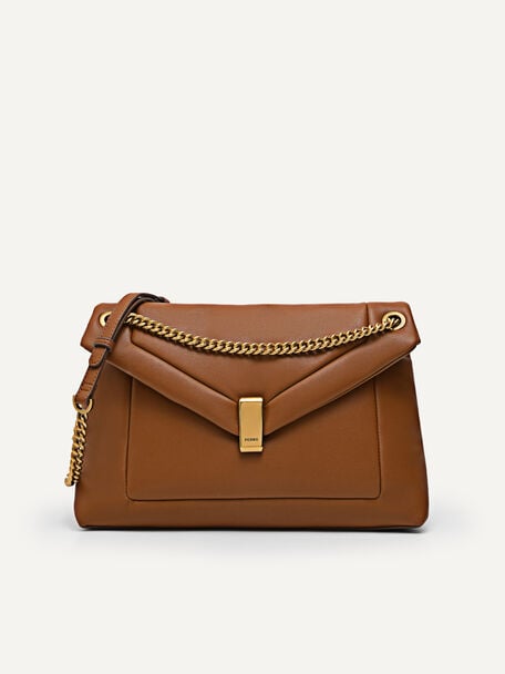 Pinto Shoulder Envelope Bag, Brown