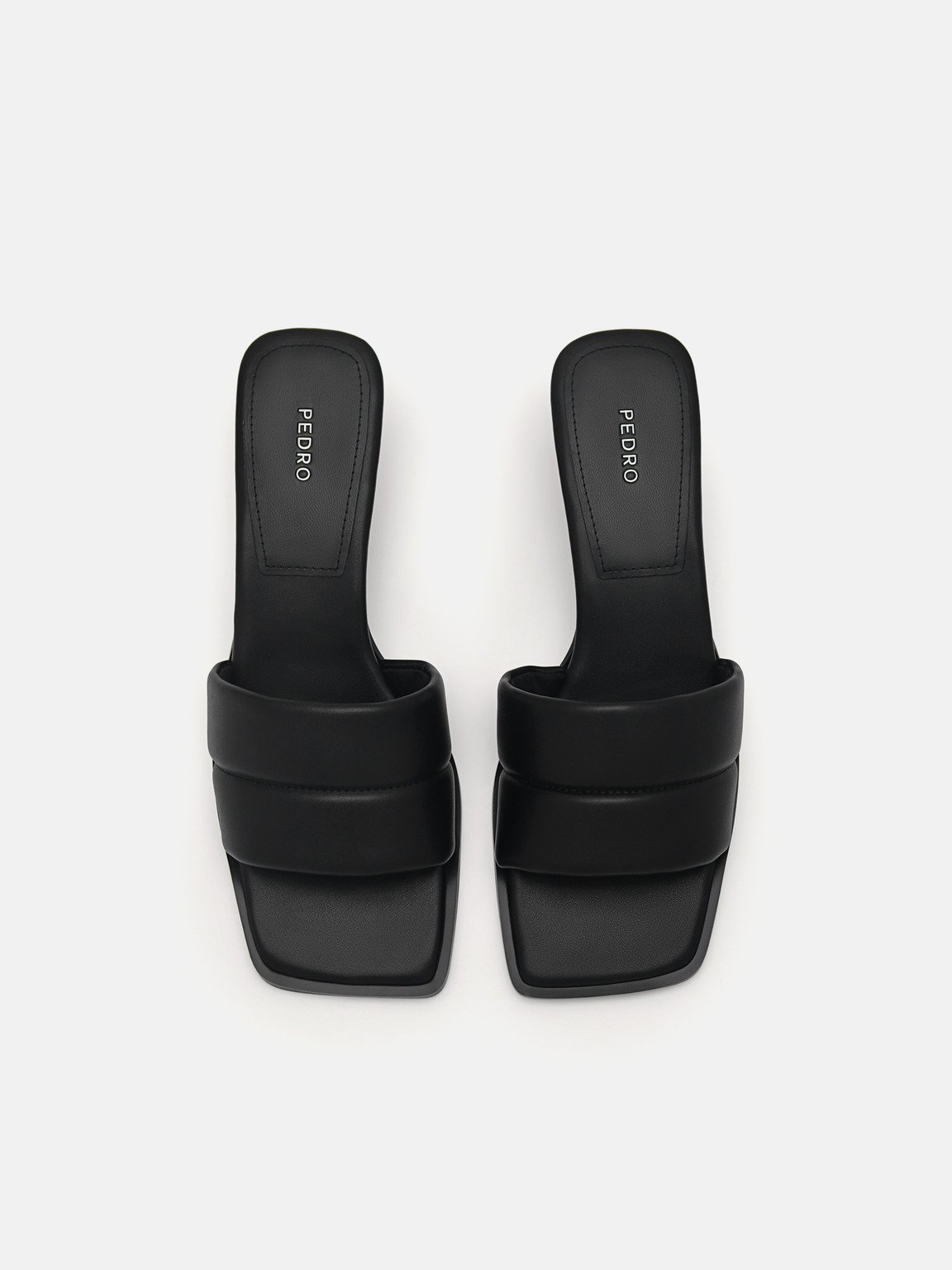 Heel Slip-On Sandals, Black