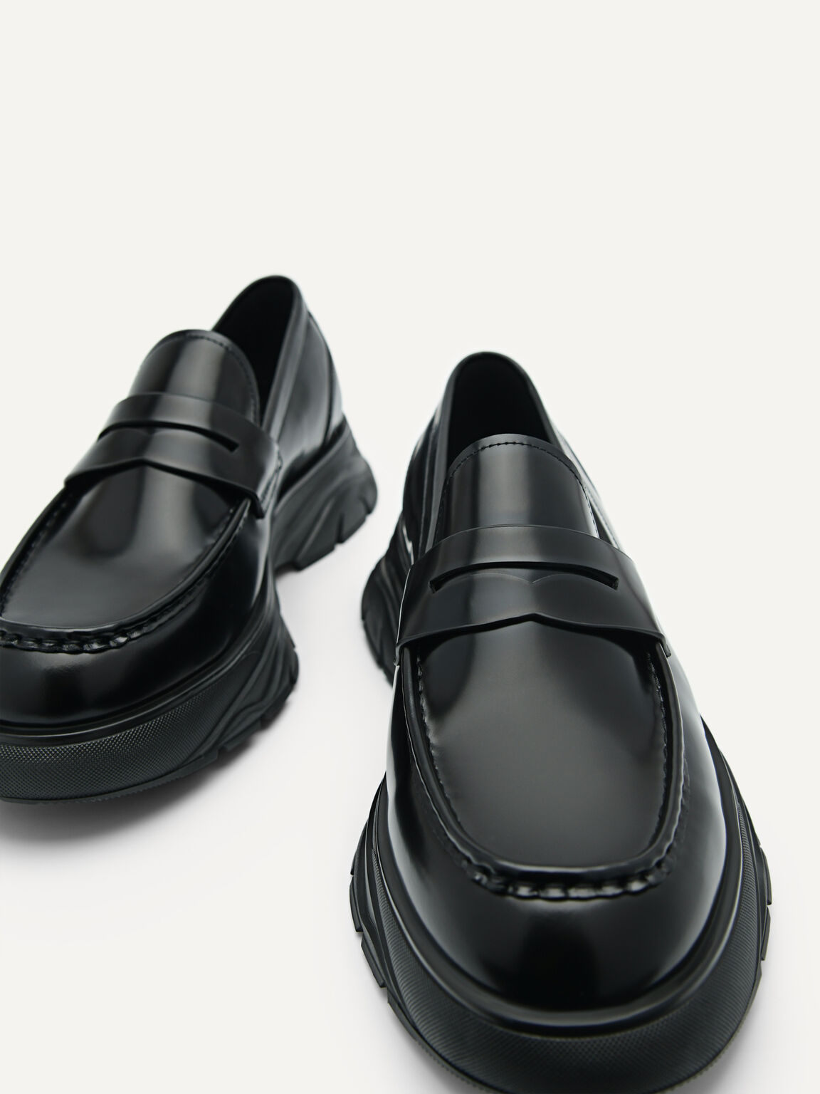 Hybrix皮革便士樂福鞋, 黑色