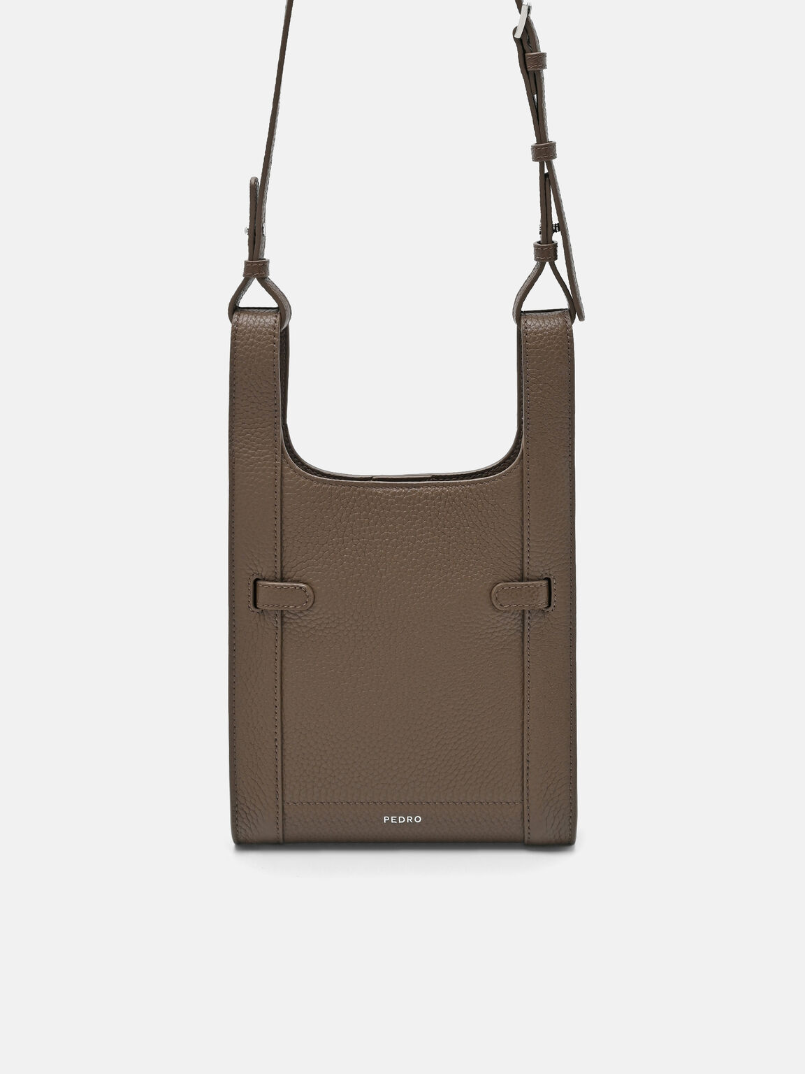 Danielle Leather Sling Pouch, Dark Taupe Tumble