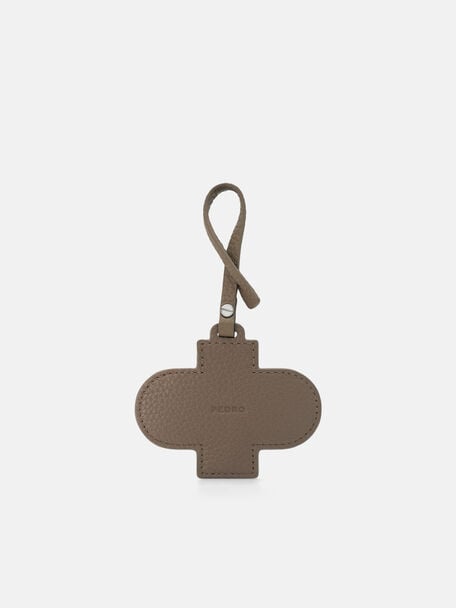 PEDRO Circular AirTag Bag Charm, Dark Taupe Tumble