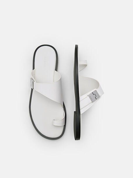 Jatte Leather Sandals, Chalk