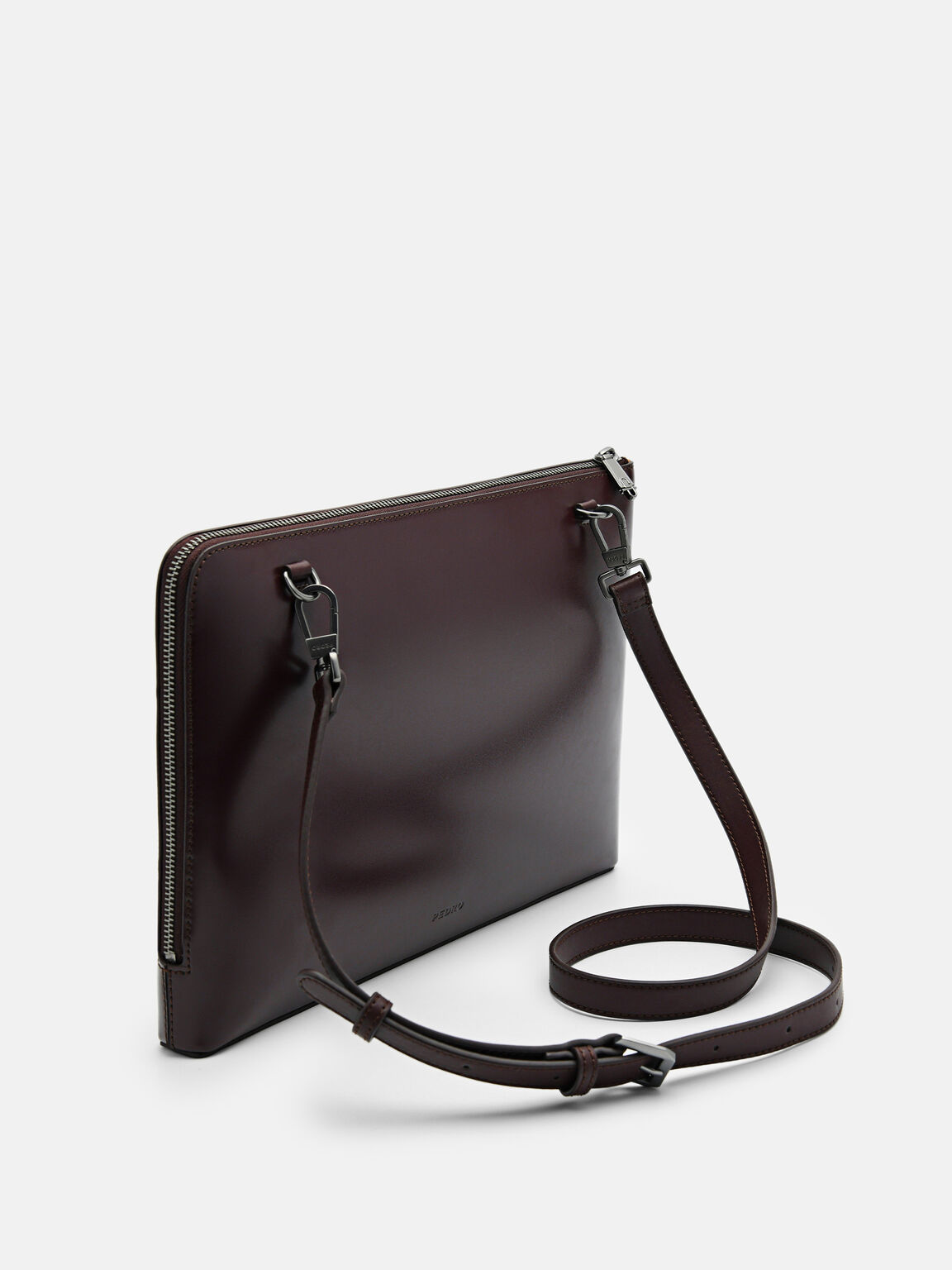 PEDRO Icon Leather Portfolio Bag, Dark Brown