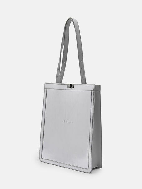 Edge Tote Bag, Silver