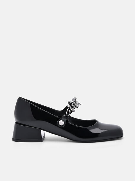 Cami皮革瑪麗珍鞋, 黑色