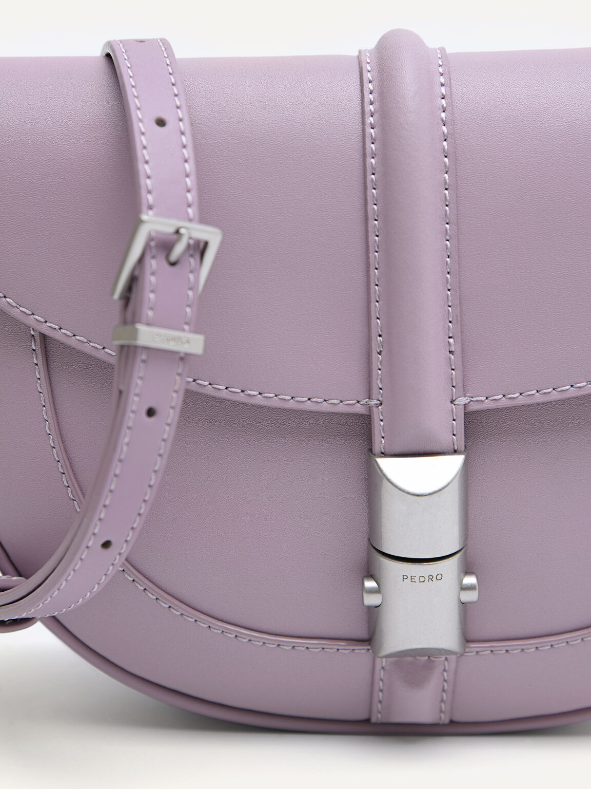 Varvara Leather Shoulder Bag, Lilac