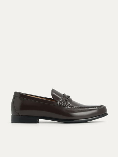 Icon Leather Penny Loafers, Dark Brown