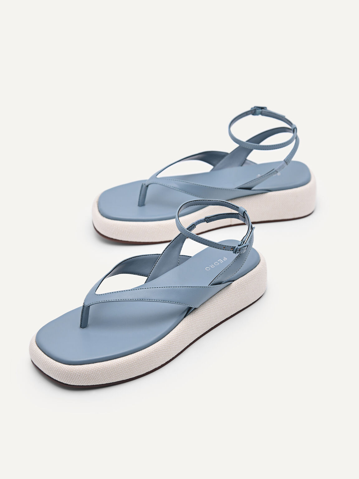Ankle Strap Flatform Sandals, Blue
