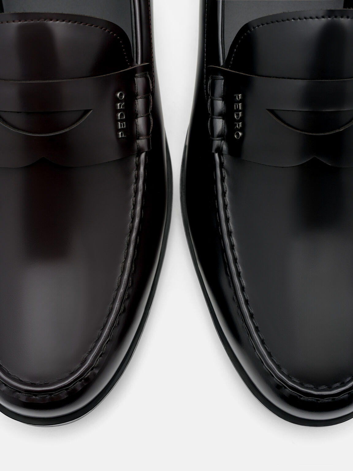 Keith Leather Penny Loafers, Mahogany
