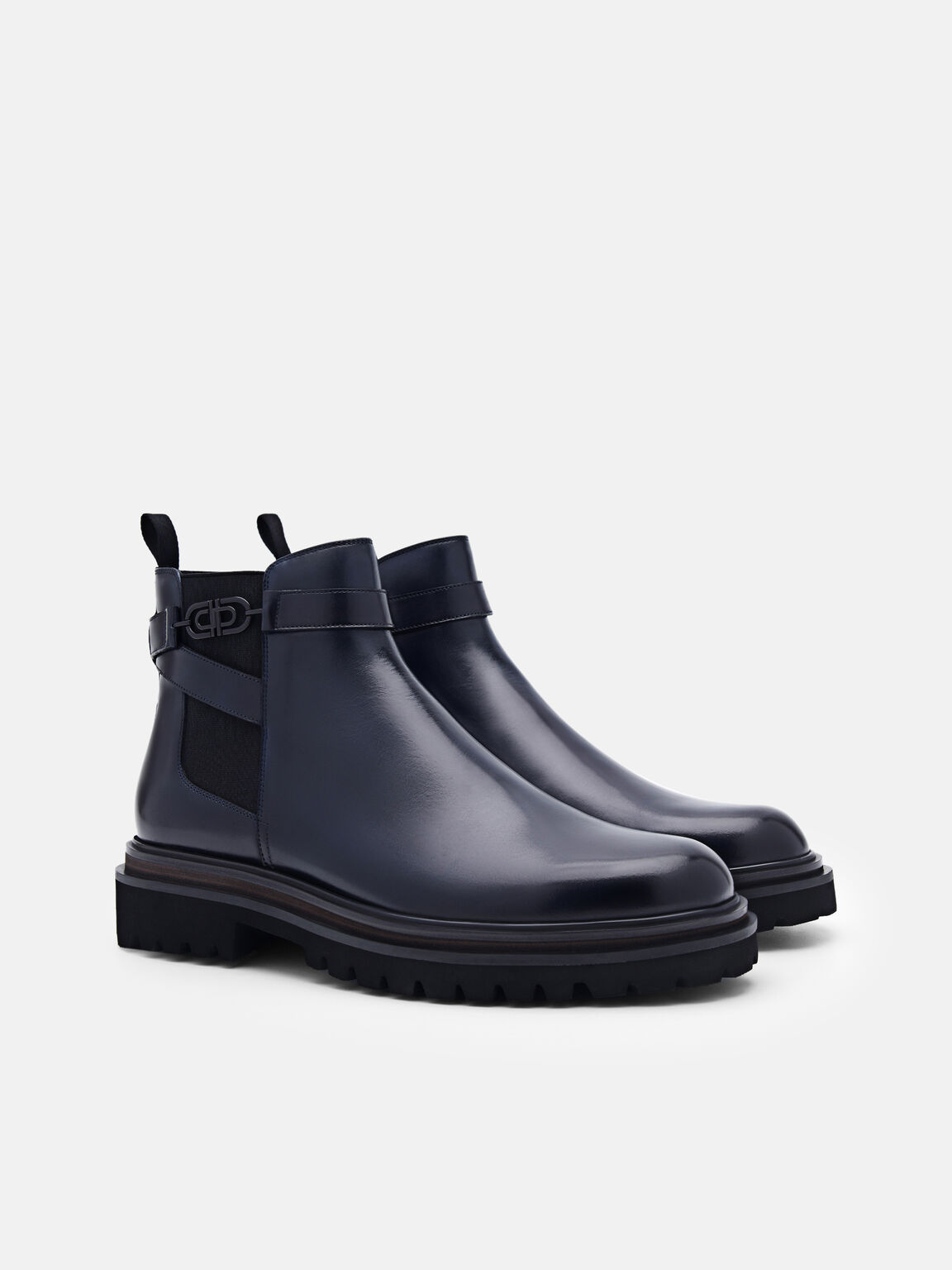 PEDRO Icon Leather Chelsea Boots, Navy