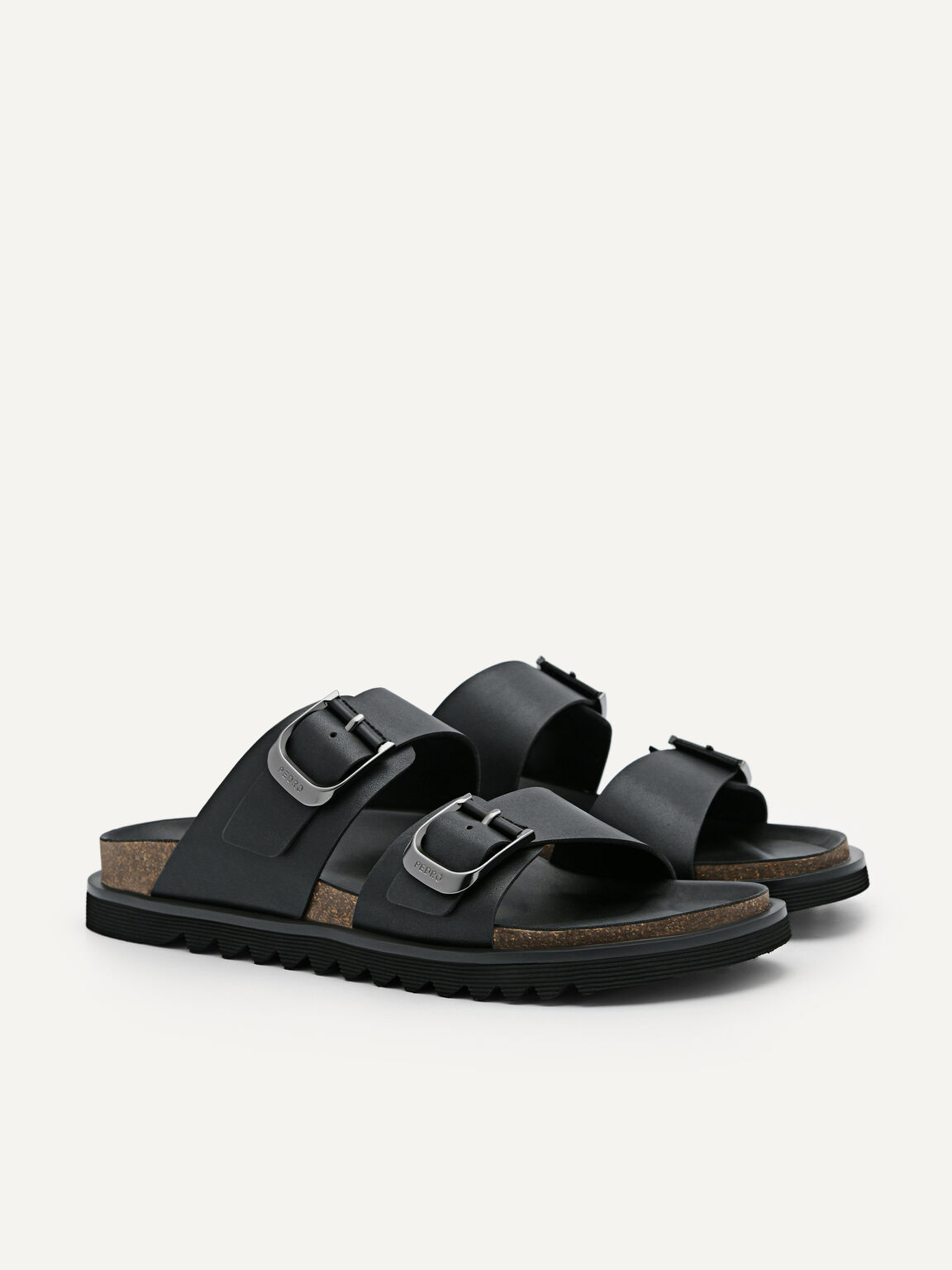 Helix Slide Sandals, Black