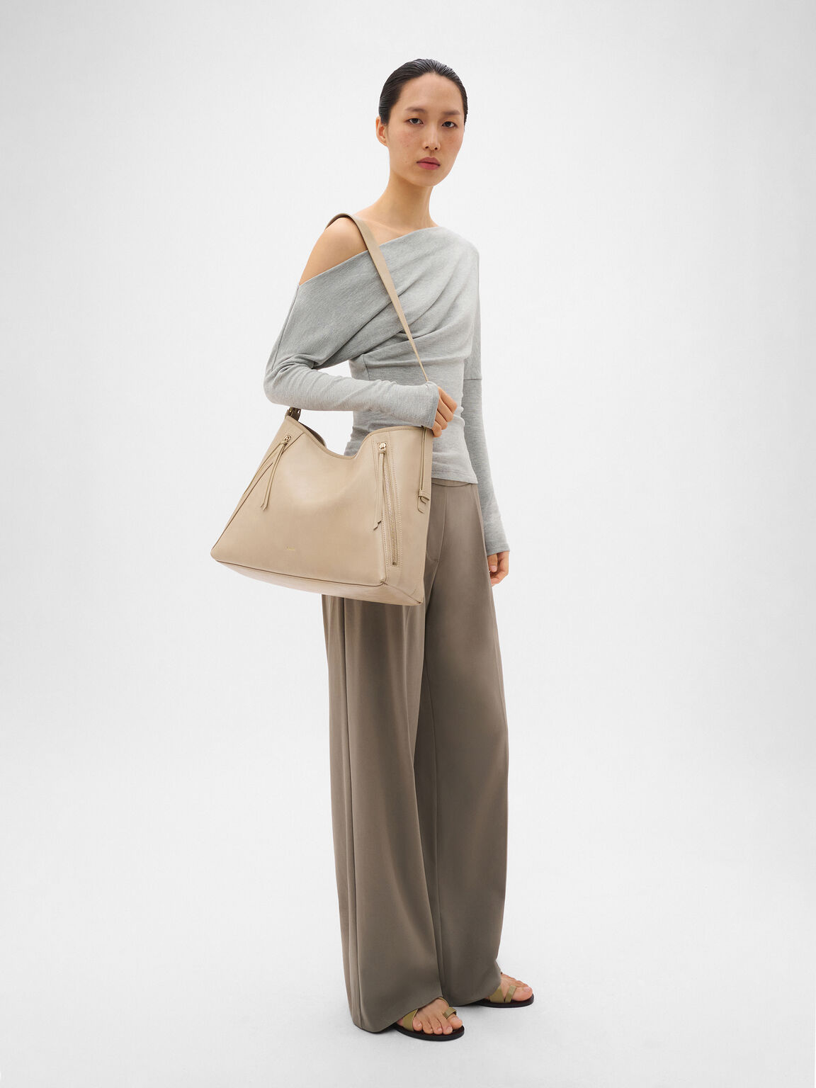 Kristen Hobo Bag, Beige