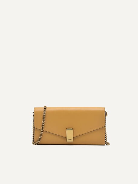 Leather Wallet Bag, Mustard