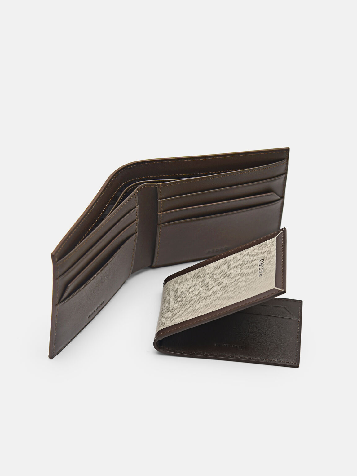 Leather Bi-Fold Wallet with Insert, Taupe