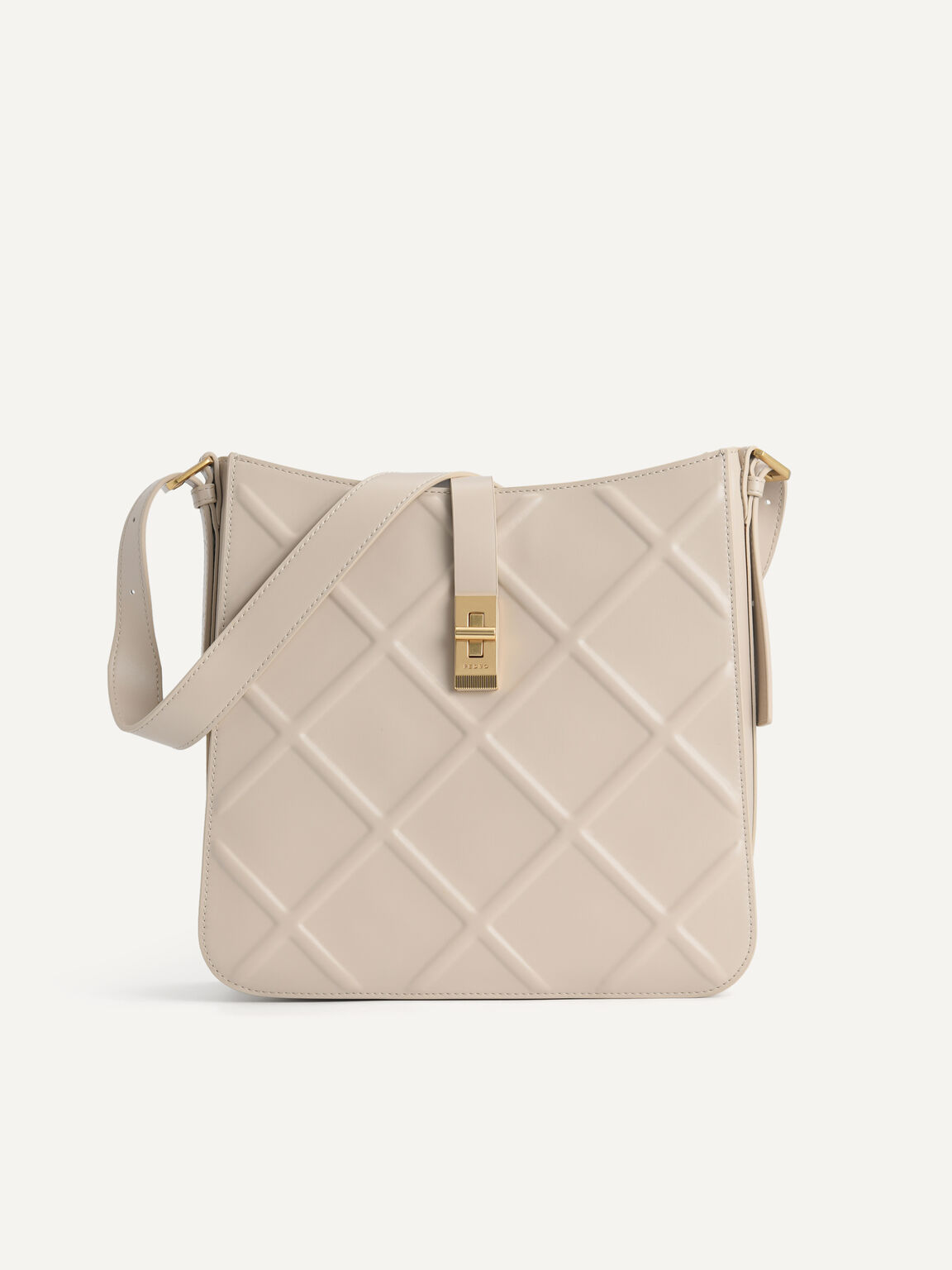 Quilted Hobo Bag, Sand