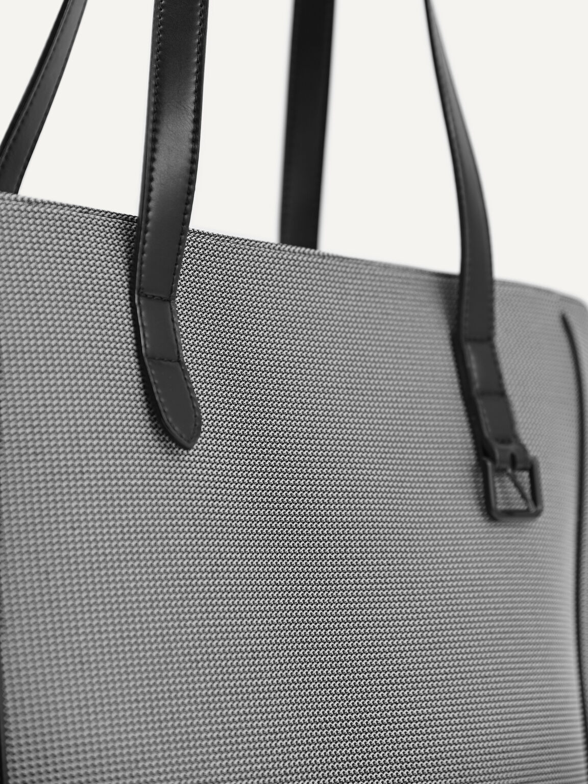 Knitted Monochrome Tote Bag, Dark Grey