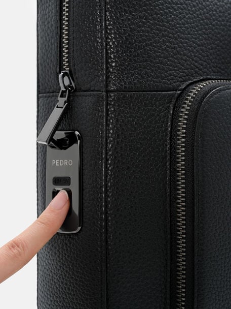 Fingerprint Lock Briefcase, Black Tumble