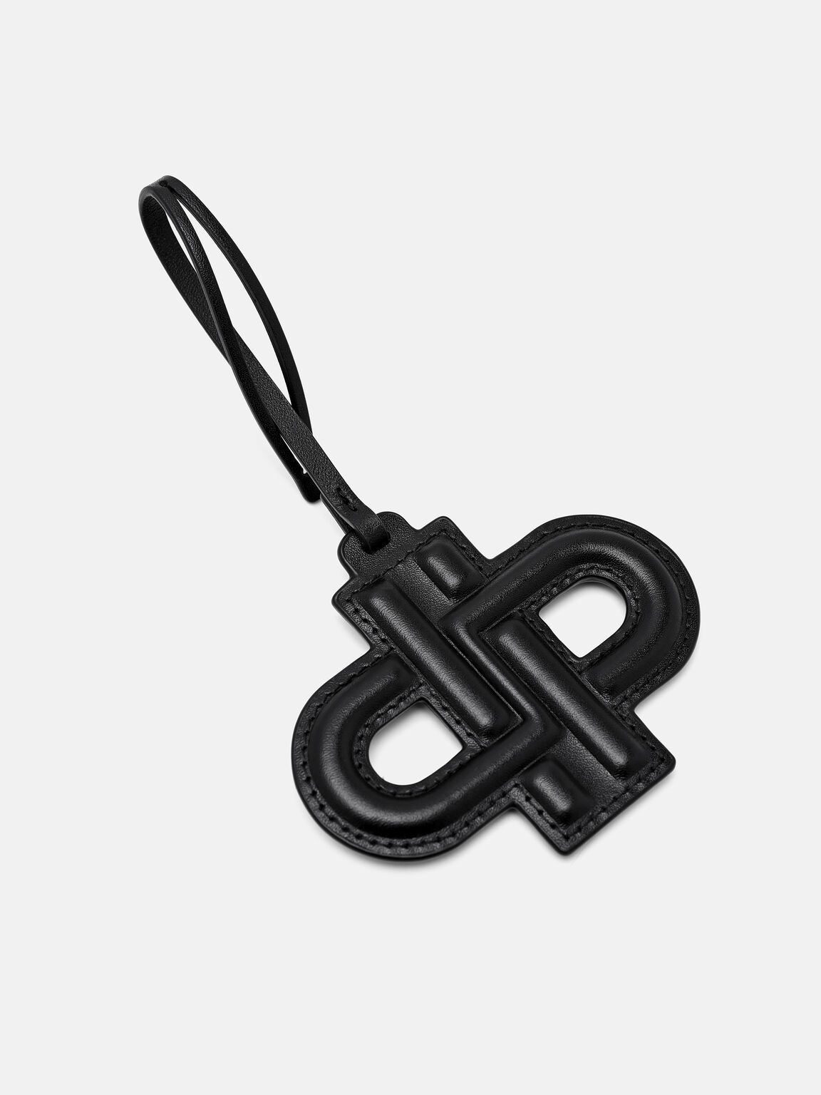 Leather Emblem Charm, Black