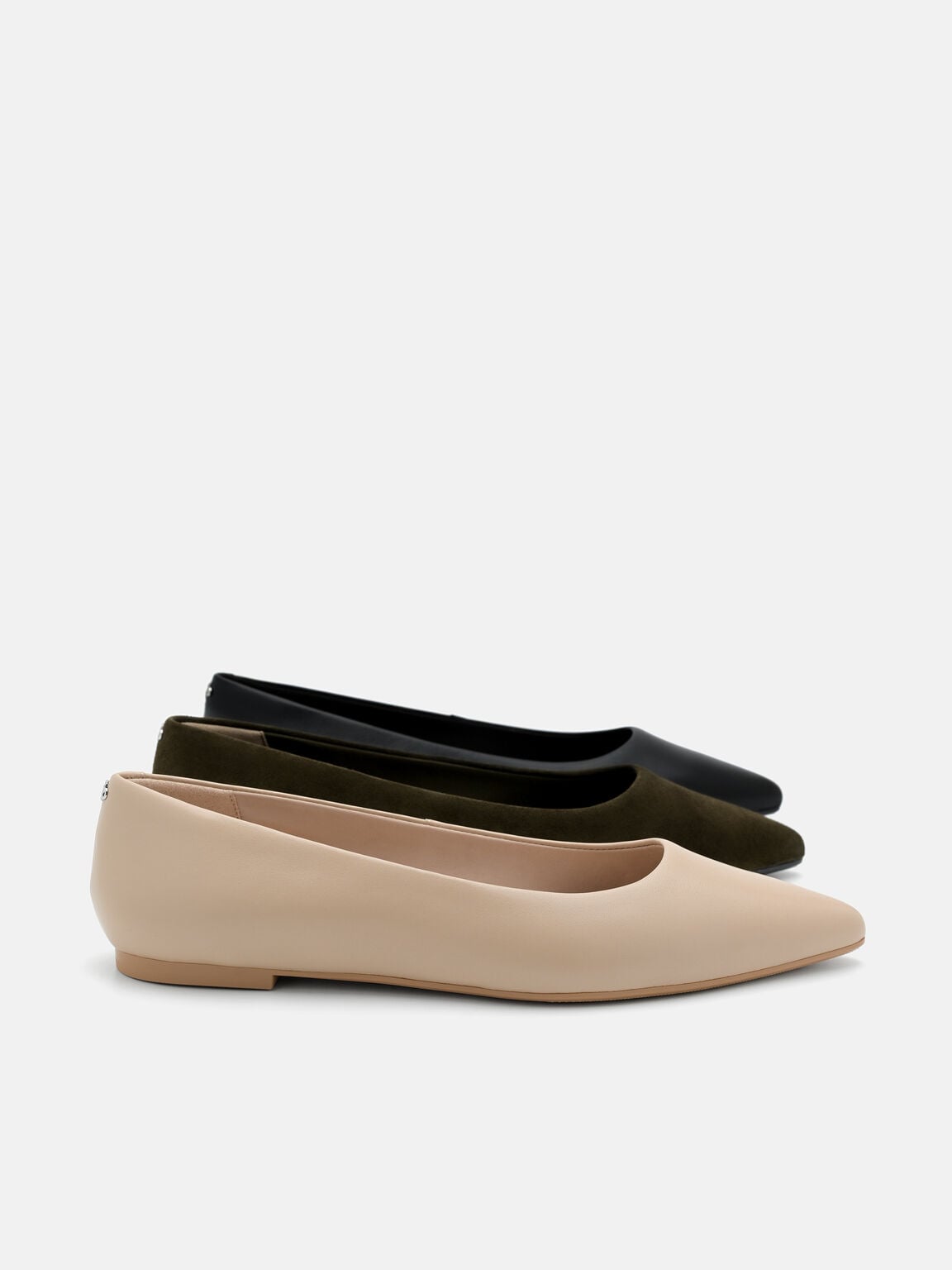 Quinn Leather Flats, Olive