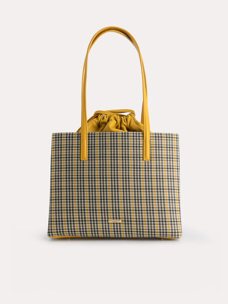Houndstooth Tote, Mustard